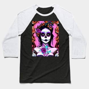 Day of The Dead Art Baseball T-Shirt